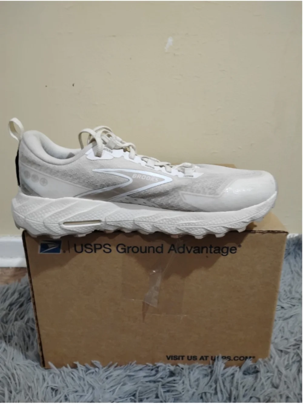 Brooks Cascadia 18 Women's Size 12 White Trail Adapt Running Shoes 1204161B146